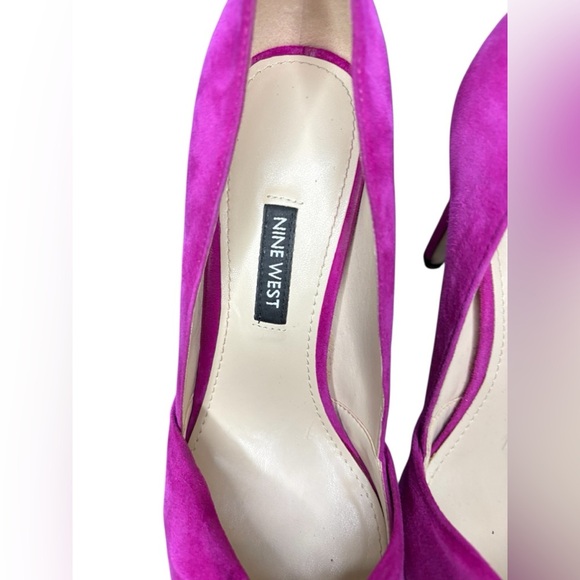 Nine West beautiful hot pink Suede Heels with Pointed Toe sz 7.5 preloved - Picture 2 of 7